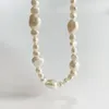 クラスターリングShanice S925 Sterling Silver TRELIMAL SHAPE PEARL NECKLACE誇張された女性ギフト女性のお母さん