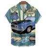 Men's Casual Shirts Summer Men's Hawaiian Shirts Vintage Top 3d Car Print Loose Casual Shirts Men Beach Aloha Shirt Fashion Clothing Ropa Hombre 5XL 230225