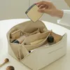 Astucci per cosmetici Astucci per cosmetici per le donne Elegante borsa per il trucco in pelle PU Articoli da toeletta da viaggio Organizer per riporre l'hangbag Borsa per il trucco a mano coreana 230225