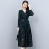 Casual Dresses Chiffon Dress Women's Spring And Autumn 2023 High-end Luxury Temperament Embroidered Summer Slim Long Sleeve Skirt