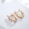 Charm Kinel New Trendy 585 Orecchini pendenti color oro rosa per le donne Gioielli da sposa vintage Luxury Zircone naturale Fine orecchini inglesi G230225