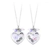 Pendant Necklaces 2Pcs/Set Sweet Flower Heart-shaped Friends Couples Chain Friendship Gifts For Kids Girl Women