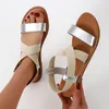 Sandali 2023 Summer Ladies Large Size Flat Stretch Fish Mouth Shoes Trend All-match Casual