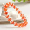 Strand 10mm Natural Red Rutilated Quartz Crystal Round Beads Stretch Woman Armband