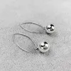 Charm MEETSOFT 925 Sterling Silver Round Ball Mirror Drop Dangle Earring Hook for Women Exaggerate Korea Style Fine Jewelry Accessory G230225