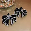 Charme FYUAN Style coréen noir Bowknot boucles d'oreilles pour femmes strass boucles d'oreilles mariages fête bijoux accessoires G230225