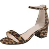 Sandalen Damen Schuhe Sommer Schnalle Frauen Leopard Print Starke Ferse Alias 2023 Mode Offene spitze Schuhe Mujer Flipflop