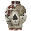 رجال رجال رجال Sweatshirts Poker Graphic 3D Hoodie Sweatshirt Spring Autumn Unisex Streetwear Pullover Jacket Jacket Trac