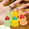 Keychains 1Pcs Cute Key Chain Mini Toilet Ring Classic 3D Faeces Keychain PVC Bathroom Creative Gift Trinket Accessories