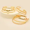 S83T Bangle 4 2 PCS/Set Boho Women Bracelets مجموعة نمط منحوت النجوم HEART HEARTER