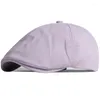 Bérets HT3683 coton casquettes plates pour hommes femmes béret chapeau 6 panneaux lierre octogonal Sboy casquette artiste peintre réglable