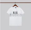 디자이너 Amaris Men Tshirt Limited Edition 커플 Tees Street Wear 패션 브랜드 셔츠 Splash-ink 편지 인쇄 Amirs 짧은 소매 캐주얼 느슨한 남자 Tee Crewneck AQ1