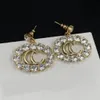 Blue Charm ￶rh￤ngen, vita renhet ￶rh￤ngen. Ny Gemstone Brass Material Logo Classic Style Luxury Earring Designer f￶r kvinnor. kvalitet aretes designer smycken med