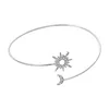 Bracelet réglable femmes bras Bracelet soleil lune chaîne ouverte Simple décoratif à la mode brassard pour été mariage adolescent amant taille unique