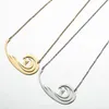 Surf Sports extrêmes colliers en acier inoxydable x-sports Surf coréen océan mer eau vague pendentif extérieur Collier ras du cou pour les femmes