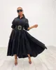 Party Dresses Elegant Oversized Shirt Dress Women Spring 2023 Casual Loose Solid Long Sleeve Ruffle Cake Maxi Female Vestidos