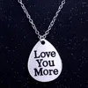 Pendentif Colliers Love You More Collier Cadeau Saint Valentin Pour Couple Amoureux En Forme De Goutte D'eau Exquis Bijoux Accessoires