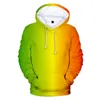 Men's Hoodies 3D Men Women Sweatshirts Custom Colourful Gradient Hooded Solid Color Boy/Girls Polluver Winter Cap Coats