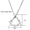 Pendant Necklaces Korean Fashion Hip Hop Necklace Men Triangle Square Combinado Boyfriend Gift Male Accessories 24 Inch Collar Hombre Cubana