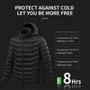 男性Sベスト加熱されたフード付きメンジャケットスマートウォーム15pcs防水サーモスタット純粋な冬の衣服加熱カラー230225