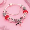 Braccialetti con ciondoli Leabyl Elegante rossetto rosso Bracciale cuore con tacco alto Spighe di grano Perlina di cristallo Per regalo ragazza donnaFascino