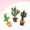 Charms 10pcs Alloy Metal Drop Oil Plant Cactus Pendant For DIY Bracelet Necklace Jewelry MakingCharms