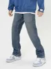 メンズジーンズメンズワイドレッグジーンズルースレトロブルー日本のシンプルシンプルなカジュアルファッションソフトな大きなポケットメンズファッション衣類男性パンツZ0225