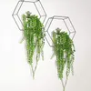 2つのぶら下がっている人工植物の装飾ポット植物の2つのぶら下がっている花パック葉の飾り飾りの家事ギフトベッドルームキッチン