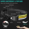 CycleZone Sensor LED -str￥lkastare USB -uppladdningsbar 10 Belysningsl￤gen Head Torch Super Bright Fishing Camping Induction Cob