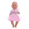 Wholesale Doll Apparel Clothes Unicorn Kitty Dress Fit 18 Inch 43 CM Reborn New Born Baby American Girl Diy Toy