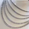 Designer Jewelry 3.0MM Iced Out Cubic Zirconia Diamond Tennis Chains Sterling Silver Gold Tennis Chains Necklace