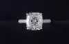 18k Moissanit Ring, quadratisch, heller Schnitt, modische Ringe, Diamantringe mit hohem Kohlenstoffgehalt, Hochzeit, Verlobungsring für Damen