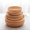 Учебная посуда наборы 1 кусок деревянный чаша Японский рисовый суп -контейнер с большим маленьким столовым прибором SimpleBeech