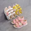 Sandálias sapatos infantis estilo verão infantil sandálias meninas princesas lindas sapatos de flores infantil sandálias planas menina gladiador Soft z0225