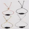 Strand Natural Rough Rough Black Tourmaline Mineral Precious Healing Stone Onyx Onyx Link Pulseira ajustável para mulheres