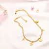 Fashionabla 18k guldpläterade rostfritt stål halsband choker blommor bokstav hänge uttalande mode kvinnor halsband bröllop smycken tillbehör zg1746