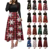 Casual Dresses Autumn Winter For Women Women's Vintage Christmas Print Round Neck Long Sleeve Dress Arrival 2023 Clothes #35