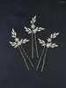 Headpieces Retro Women Wedding Hairpins 3PCS Leaves Flower Hair Jewelry Chic Bridal Hairpieces Handmade Clips Bride Accessories