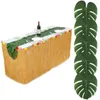 Dekorativa blommor 35x29cm stora konstgjorda tropiska palmblad för Hawaiian Luau Party Beach Theme Wedding Table Decoration Simulation