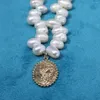 Chaînes collier de perles d'eau douce naturelle trou transversal irrégulier perle de riz pour la fabrication de bijoux bricolage femmes fête Banquet cadeau