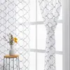 Cortina CDIY diamante bordado tul cortinas transparentes para sala de estar dormitorio moderno gasa cocina Windon tratamiento Cortinas