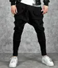 Herenbroek mode harem broek mannen hiphop baggy cross -techwear broek mannelijke zwarte trend lint streetwear casual joggers broek man z0225