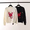 Women's Sweaters 2023 Woolen Sweater Pullovers Women Knitted Tops Long Sleeve Jumper Casual Jersey Cartoon Animal Embroidery Japanese Korean