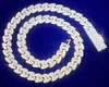 Pass Diamond Tester VVS Moissanite 11MM Wide Two Tones Cuban Link Chain Hip Hop Jewelry