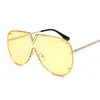 Lunettes de soleil mode surdimensionné femme lunettes de soleil marque de luxe homme V-forme lunettes de soleil pilote rétro une pièce lunettes nuances lunettes UV400 G230225