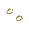 Matte gold plain ring earrings for women in 2023, new small design, circular earrings, light luxury, high-grade pure silver needle