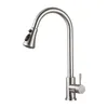 Kitchen Faucets SKOWLL Faucet Deck Mount High Arc Pull Down Sprayer Brushed Nickel