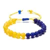 Bracelets à breloques Bracelet ukrainien fait à la main pour hommes femmes Naturel Lapis Lazuli Pierre Braclet Jaune Bleu Perlé Braslet Festival Accessoires