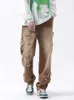 Jeans pour hommes New Fashion Stars Serviette Broderie Brown Baggy Hommes Jeans Pantalon Y2K Vêtements Droite Hip Hop Coton Pantalon Pantalon Homme JEANS Z0225
