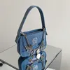 Sacs de soirée Firmranch Personnalité Cool Noir Métal Style Y2K Papillon Chaîne Frangée Denim Femme Épaule Aisselle Sac Diamant Lettre Chic 230225